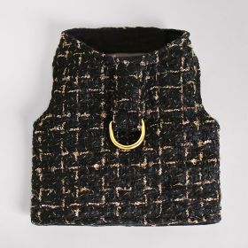 Chantel Tweed Dog Harness (Color: Black, size: SM)