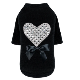 Oh my Heart Dog Sweater (Color: Black, size: XXS)
