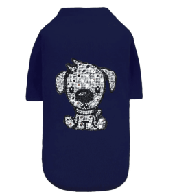 Doggie Sleeved Tee (Color: Navy, size: XXS)