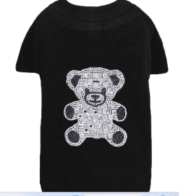Teddy Dog Tee (Color: Black, size: XXS)