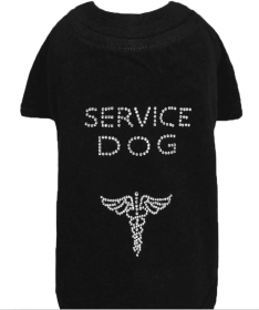 Service Dog Tee (Color: Black, size: XXS)