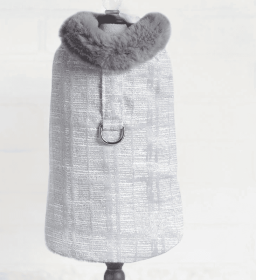 Gia Dog Coat (Color Option: Silver, size: M)