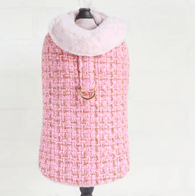 Chantel Tweed Dog Coat (Color Option: Bubblegum Pink, size: S)