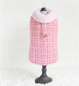 Chantel Tweed Dog Coat (Color Option: Bubblegum Pink, size: L)