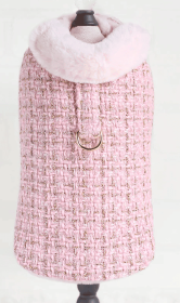 Chantel Tweed Dog Coat (Color Option: Pink, size: L)