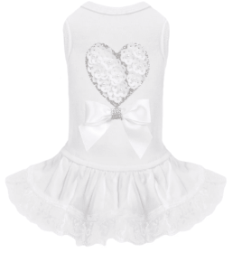 Endless Love Dog Dress (Color: White, size: XXS)