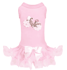 Bicycle Dog Dress (Color: Pink, size: XXS)