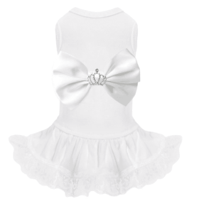 Royal Princess Dog Dress (Color Option: White, size: S)