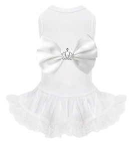 Royal Princess Dog Dress (Color Option: White, size: XS)