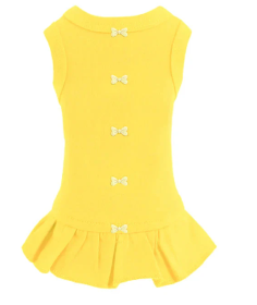Candy Bow Dog Dress Collection (Color Option: Yellow, size: XXS)