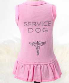 Sparkle Service Dog Dress (Color Option: Pink, size: XXS)