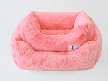 Cuddle Dog Bed Collection (Color Option: Peach, size: S)
