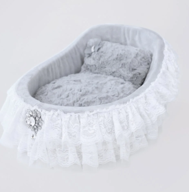 Crib Dog Bed Collection (Color Option: Sterling)