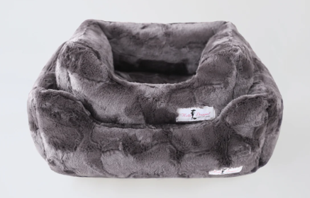 Luxe Dog Bed Collection (Color Option: Pewter, size: S)