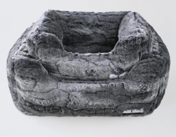 Deluxe Dog Bed Collection (Color Option: Granite, size: S)