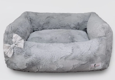 Dolce Vita Dog Bed Collection (Bow Option: Bow, Color Option: Sterling)
