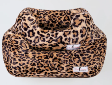 Cashmere Dog Bed Collection (Color Option: Leopard, size: S)