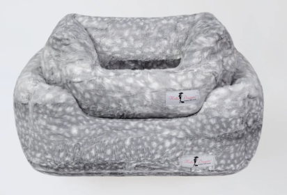 Cashmere Dog Bed Collection (Color Option: Silver Fawn, size: S)