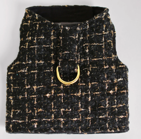 Chantel Tweed Dog Harness (Color: Black, size: LG)