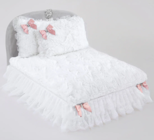 Enchanted Nights Dog Bed Collection (Accent Bow Color Option: White, Color Option: Sterling)
