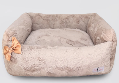 Dolce Vita Dog Bed Collection (Bow Option: No Bow, Color Option: Latte)