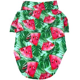 Hawaiian Camp Shirt (Color: Juicy Watermelon, size: X-Large)